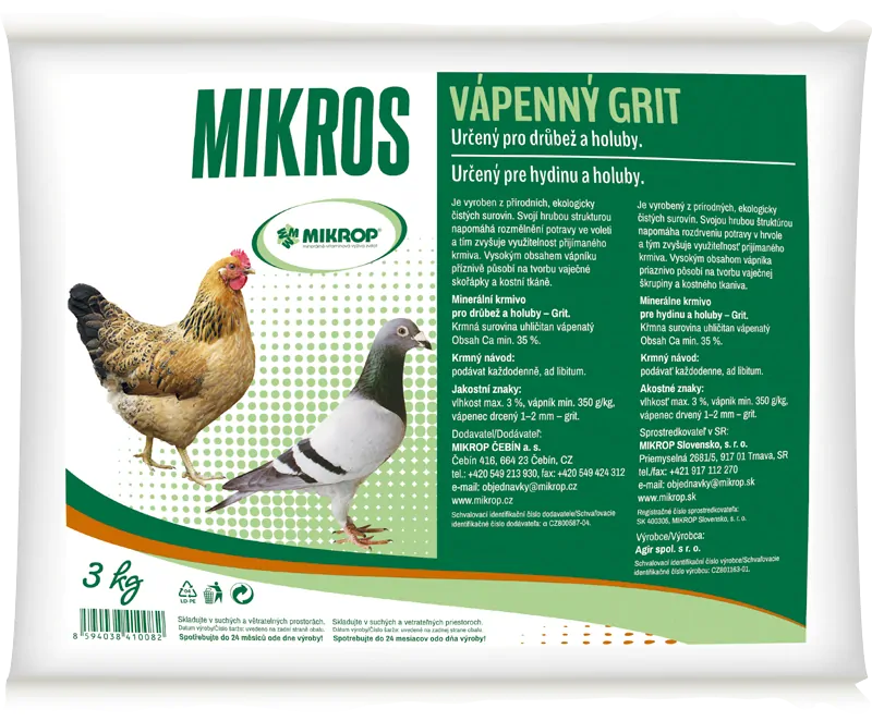 MIKROS Vápenný grit 3 kg