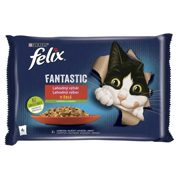 Nestlé FELIX Fantastic cat Multipack výber z rýb želé kapsička 4x85 g