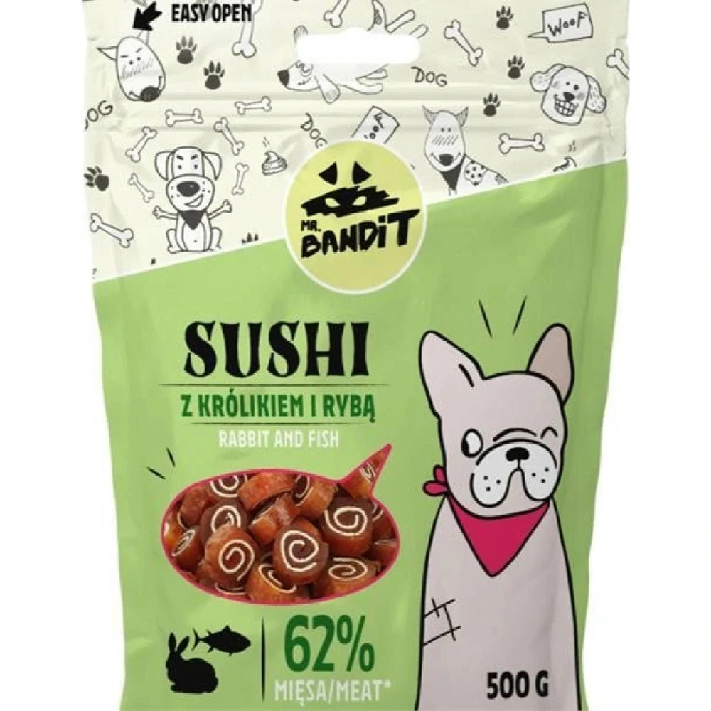 Pamlsok Mr. Bandit sushi rabbit & fish 80g