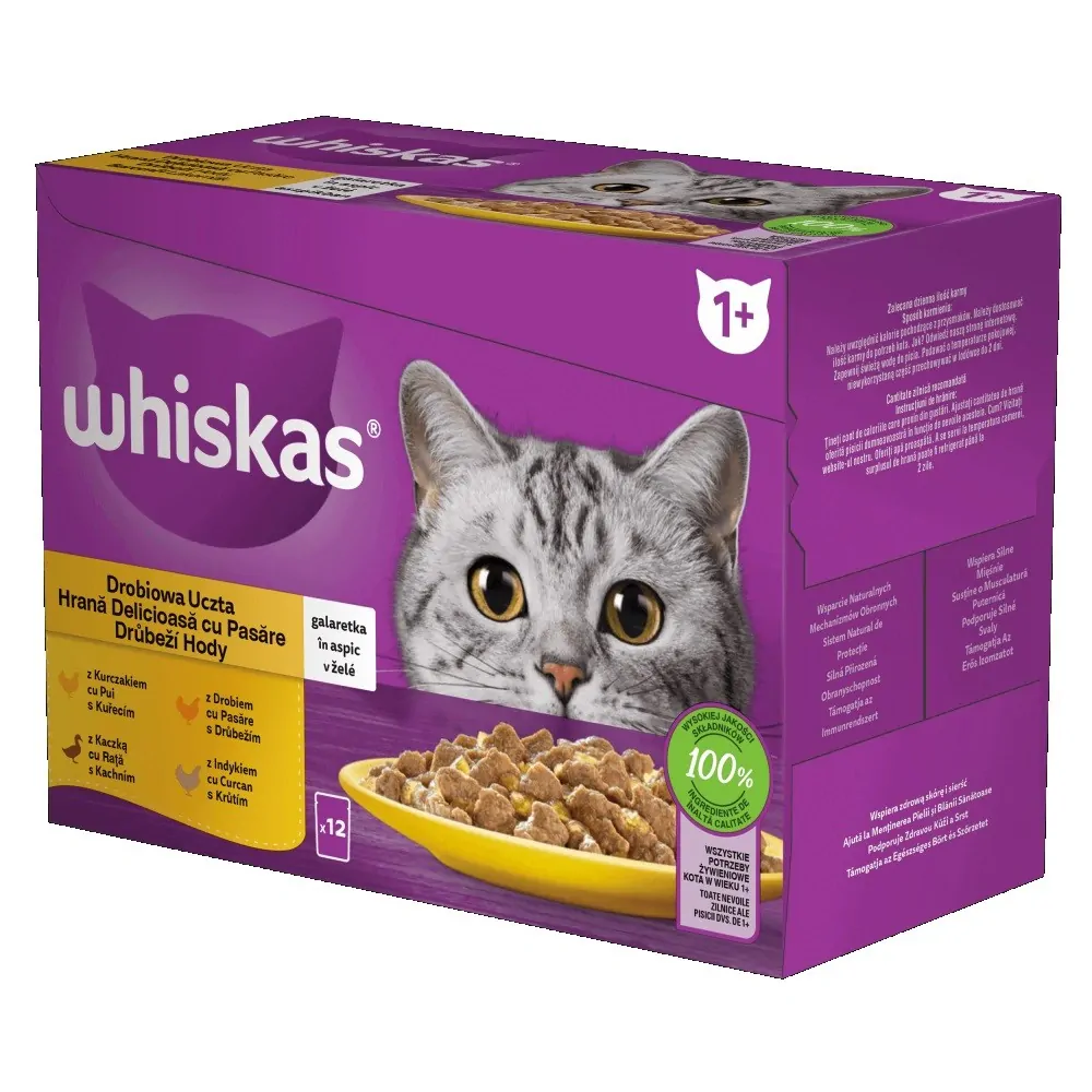 Mars WHISKAS kapsička cat Multipack hydinový výber v želé ( kur.,kač.,hyd.,mor. )12 x 85 g