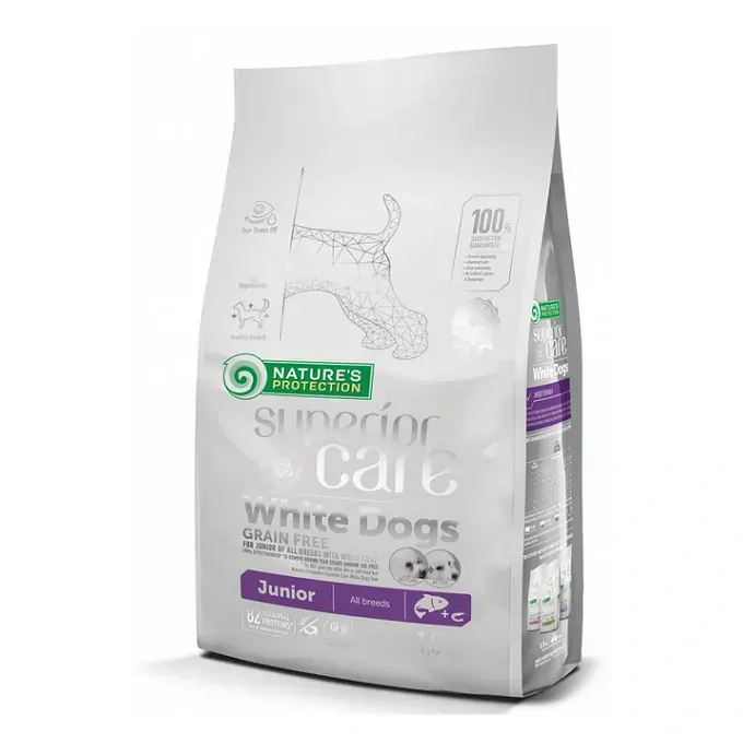 Natures P Superior care white dog GF junior salmon all breed 1,5 kg