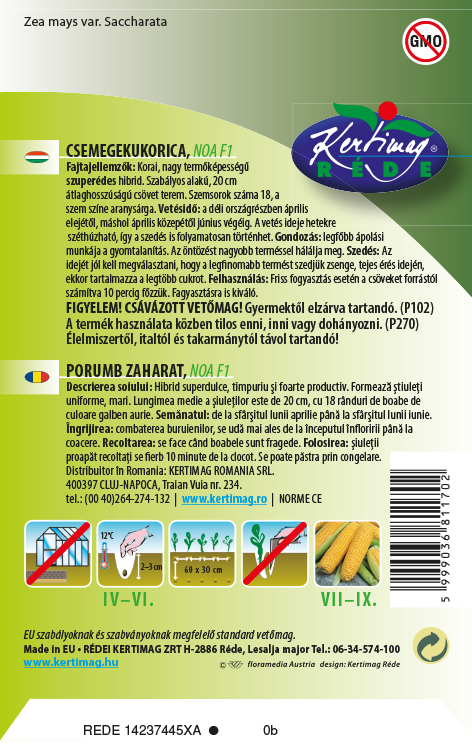 Kukurica cukrová Noa F1 50 sem
