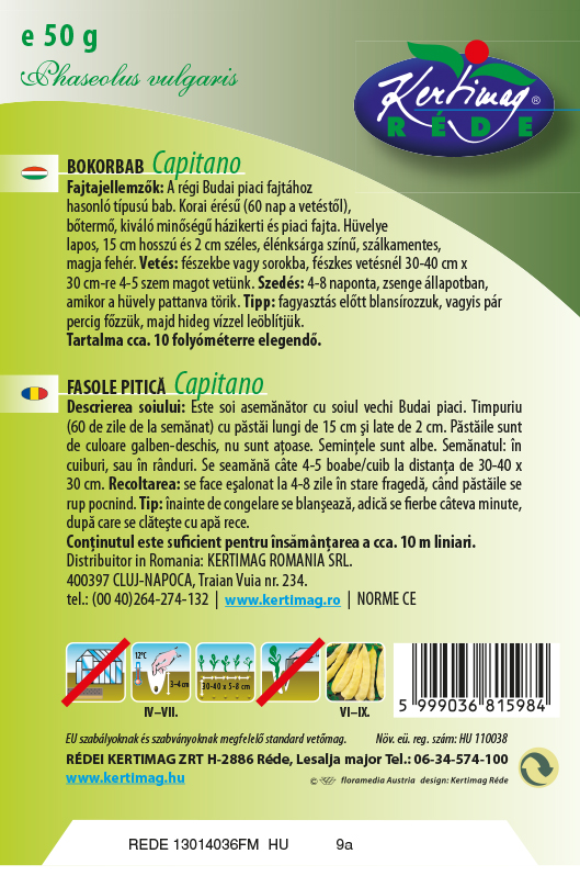 Fazuľa kríčková Capitano 50g