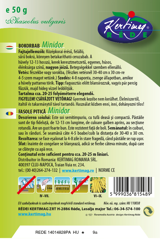 Fazuľa kríčková Minidor 50g
