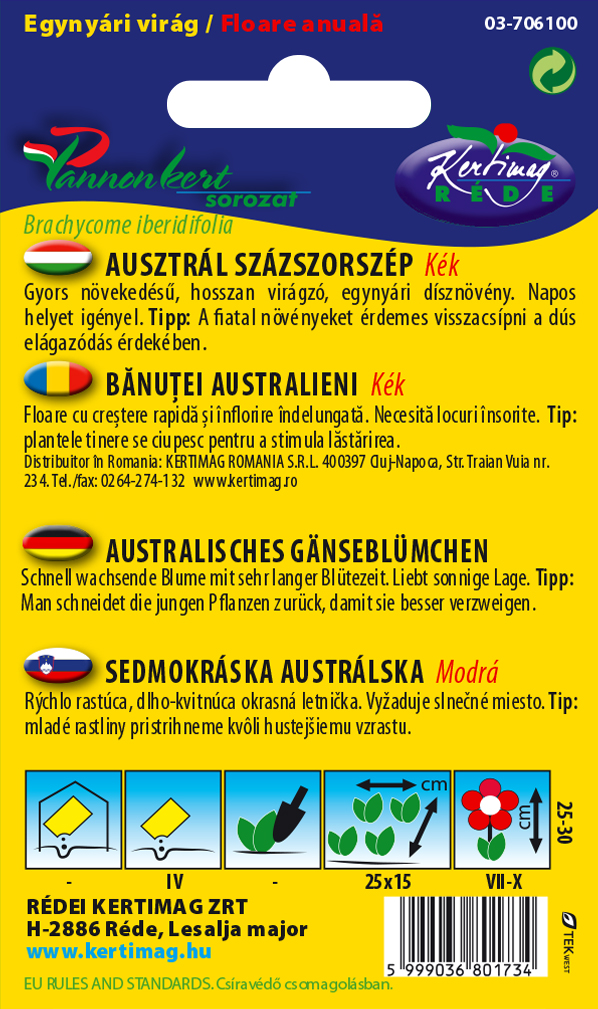 Sedmokráska austrálska modrá 0,25g