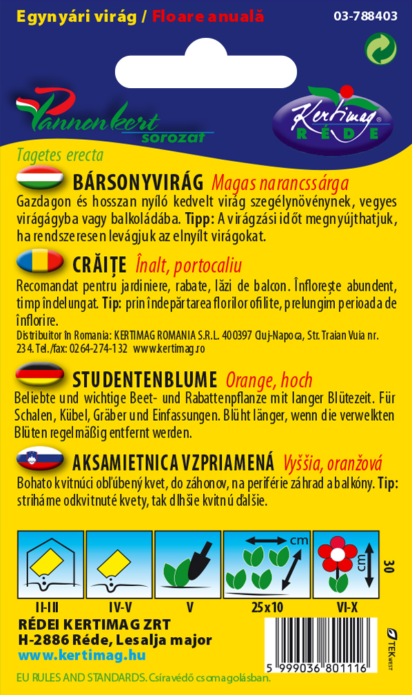 Aksamietnica vyššia oranžová 1g