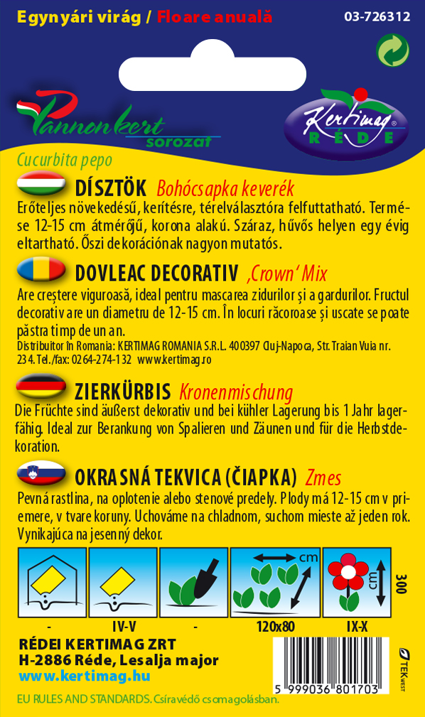 Okrasná tekvica mix 2g