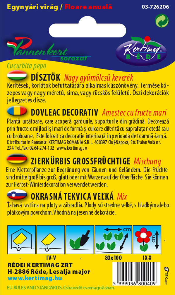 Okrasná tekvica, veľká, mix 2g