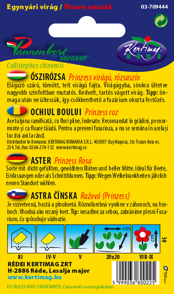 Astra čínska Princess ružová 1g