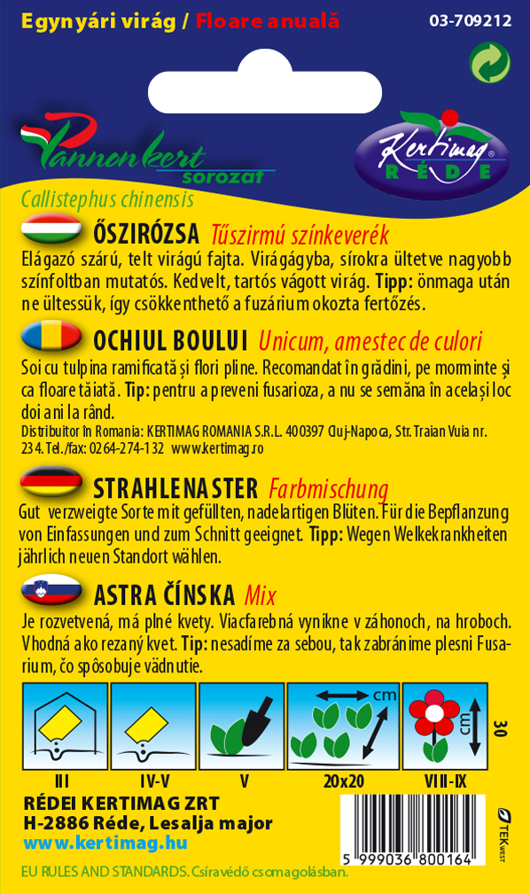 Astra čínska ihlicovitá rôzne farby 1g