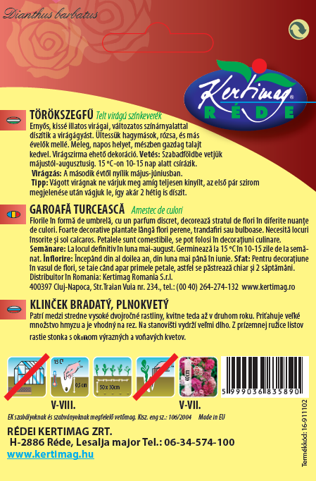 Klinček bradatý, plnokvetý 1g