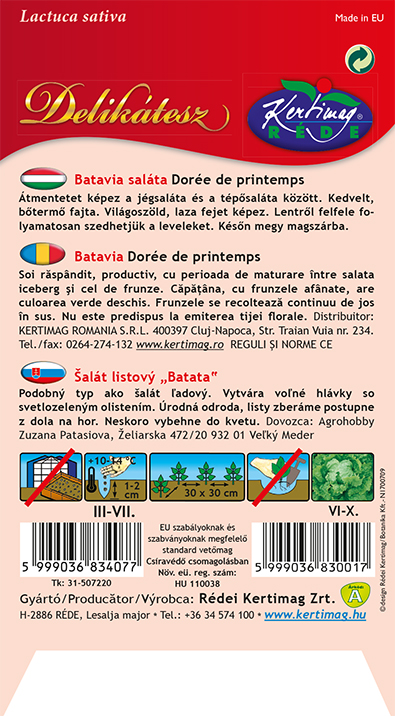 Šalát listový Batavia 2g