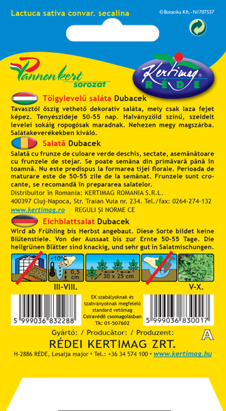 Listový šalát Dubaček 1g