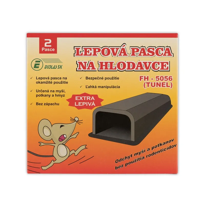 Plastová lepová pasca na hlodavce vo forme tunela – 2 ks