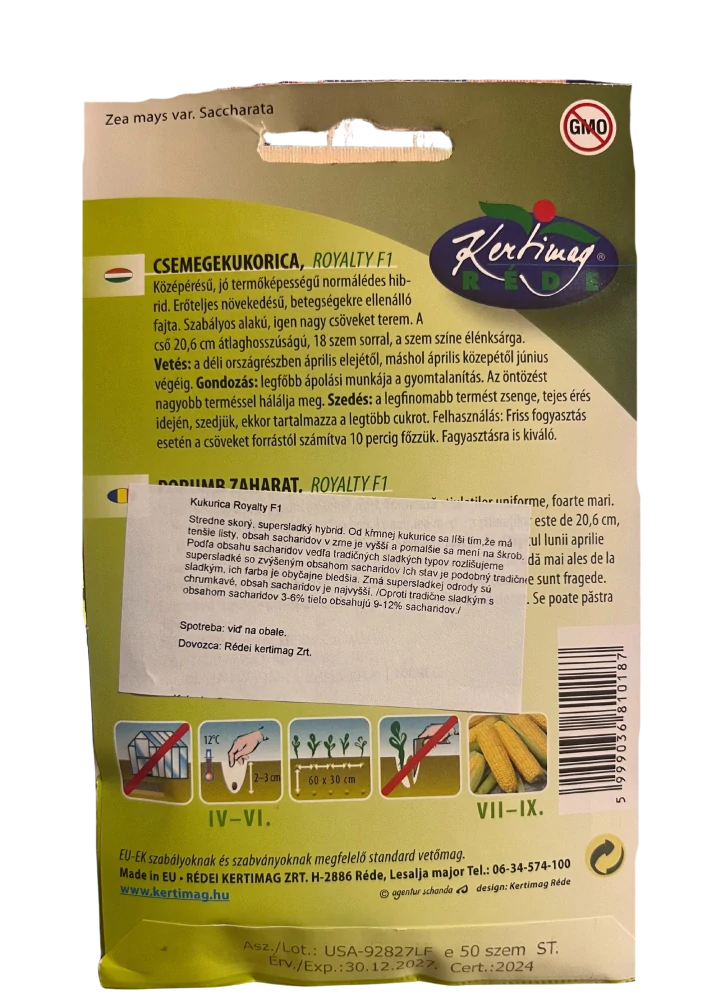 Kukurica cukrová Royalty F1 50sem