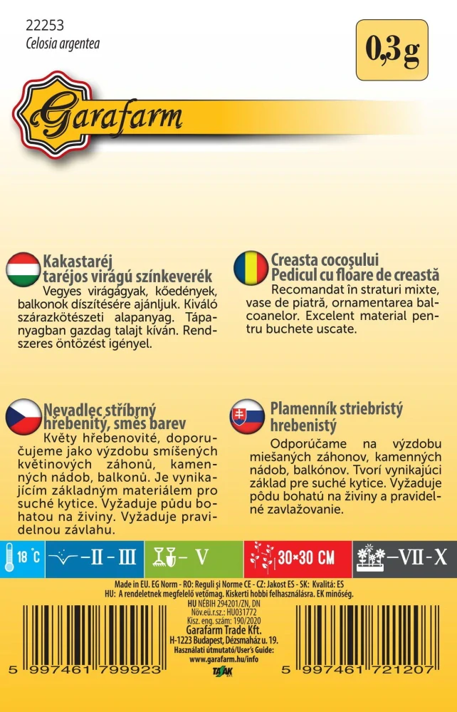 Plamenník striebristý hrebenistý 0,3g