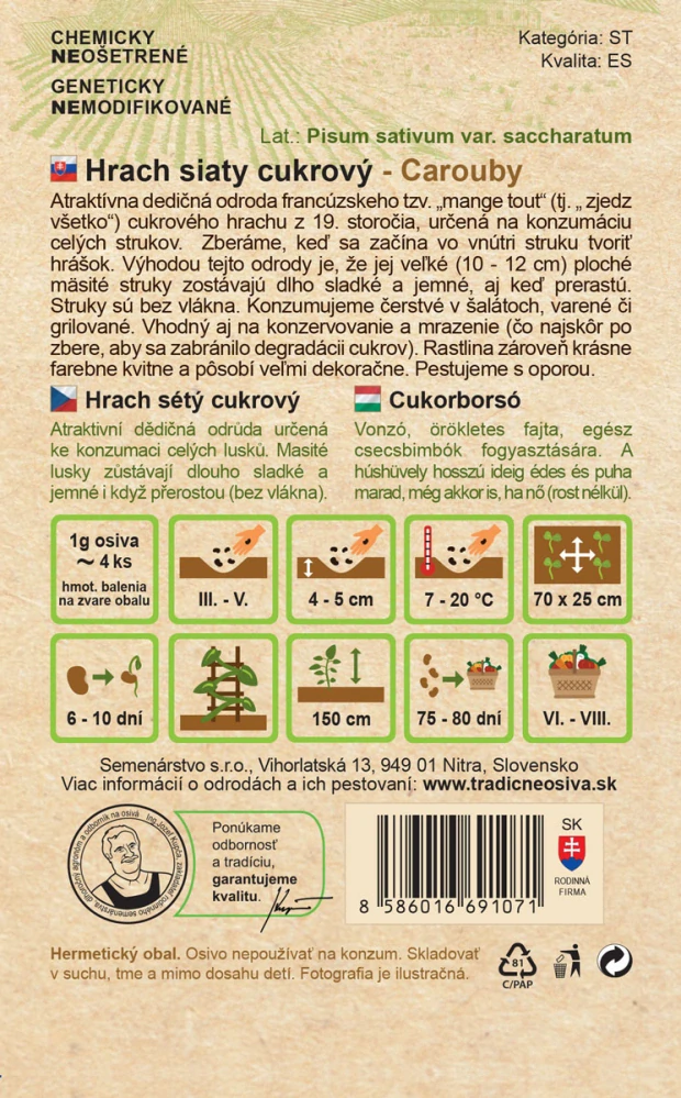 Hrach siaty cukrový carouby