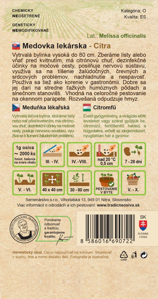 Medovka lekárska - Citra