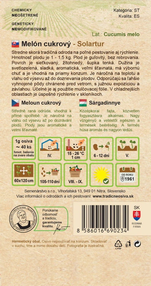 Melón cukrový - Solartur