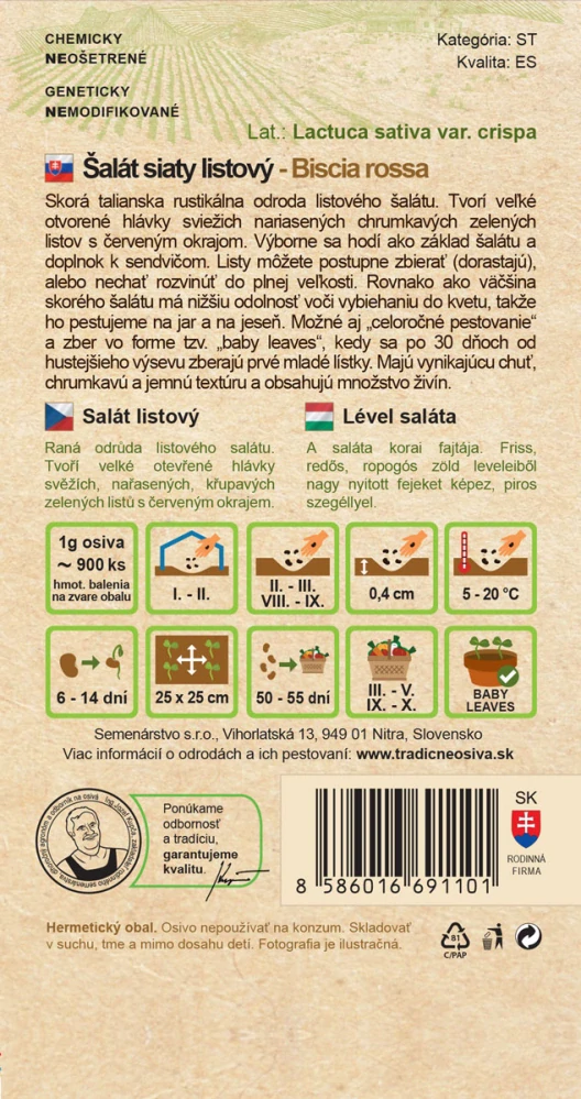 Šalát siaty listový