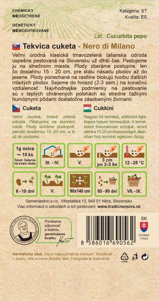 Tekvica cuketa - Tekvica kríčková