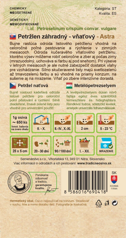 Petržlen záhradný - vňaťový Astra