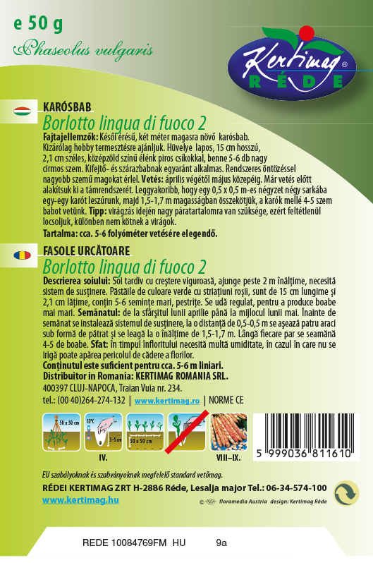 Fazuľa kolíková Borlotto Lingua di fuoco II. 50g