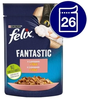 Nestlé FELIX Fantastic cat losos želé kapsička 26x85 g