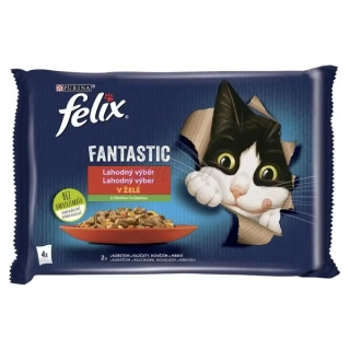 Nestlé FELIX Fantastic cat Multipack výber z rýb želé kapsička 4x85 g