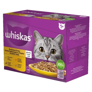 Mars WHISKAS kapsička cat Hydinový výber kuracie & kačacie & morčacie v želé 4 x 85 g