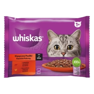 Mars WHISKAS kapsička cat Mäs.výber kura a hrach&hovädzie&morka&jahňa a mrkva v šťave 4 x 85 g