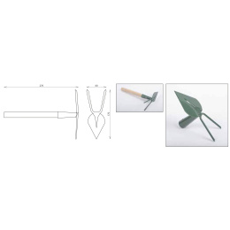 Motyka špicatá dvojzubá 170mm s násadou 25cm