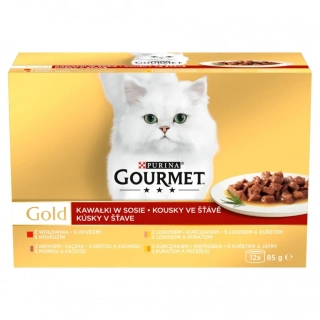 Nestlé GOURMET GOLD Savoury Cake s hovädzím a rajčinou konz.12x85 g